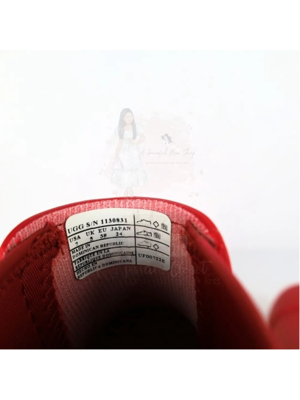 UGG Droplet Women's Rain Boot Shoes - Samba Red, Size 7